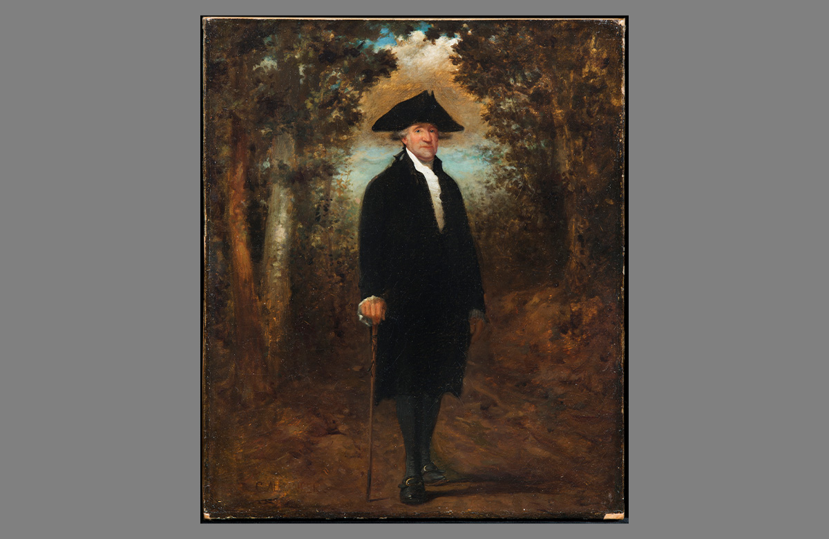 George Washington Walking in the Woods, genre painting attributed to Alejandro Casarin, late 19th century