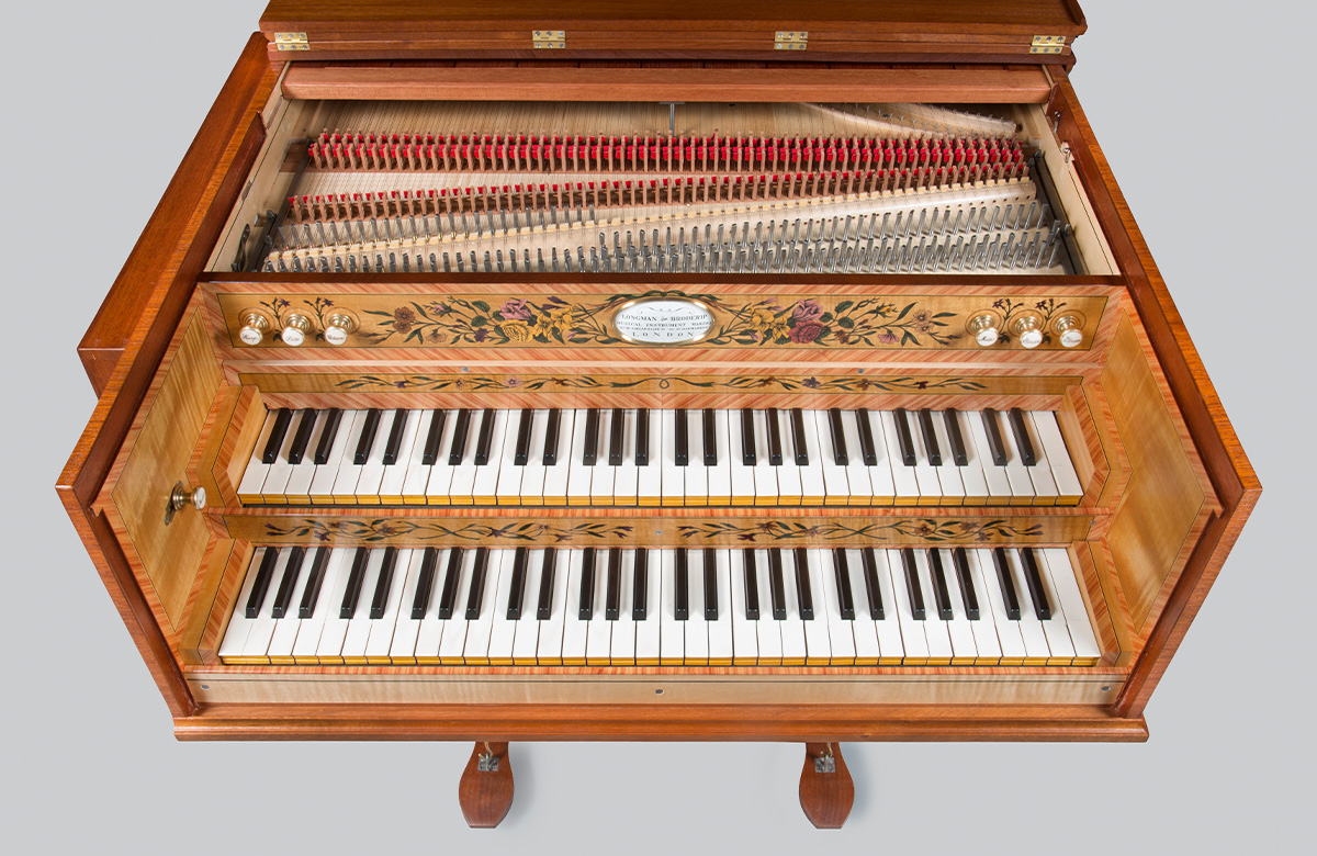 Detailed view of Nelly's new harpsichord