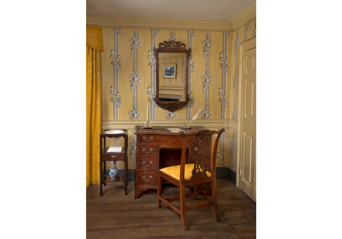 The restored desk of the Yellow Room